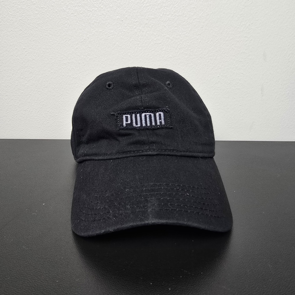 Puma Hat Cap Mens‎ Strap Back Black Spellout Logo Performance Sports Golfing